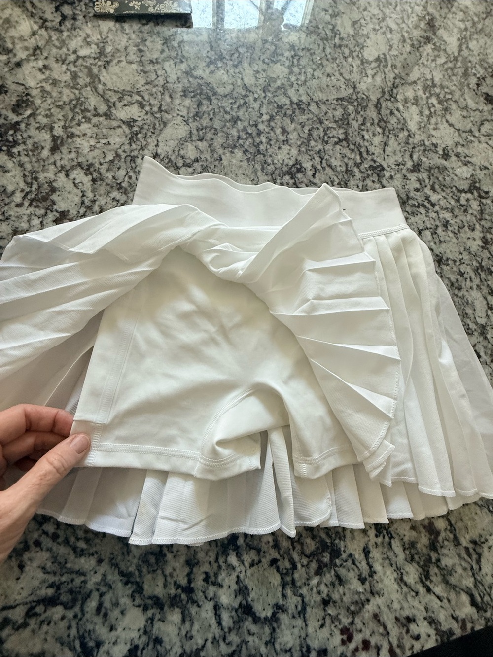 Nike White Pleated Skater Tennis Skirt with Swoosh - Picture 2 of 9